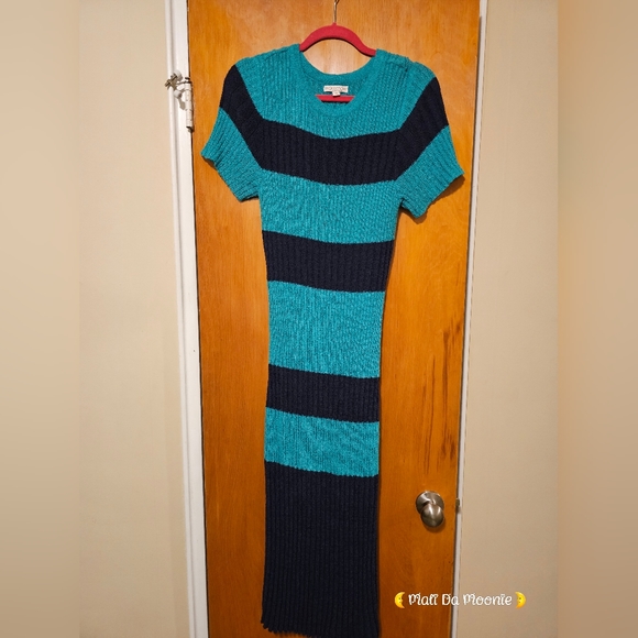 NY&C Eva Mendes Striped Sweater - XL Dress Blue and Green - Picture 2 of 6